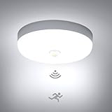 Combuh Plafoniera Led Soffitto con Sensore di Movimento con Pir, 15w 1500LM 6500k Bianco Freddo Lampada a LED Rotonda, IP56 Luce Motion Sensor Antipolvere Impermeabile per Bagno Cucina Garage