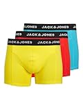 JACK & JONES Jacdavid Solid Trunks 3 Pack Boxer a Pantaloncino, Scuba Blue/Pack:Buttercup – Orange Red, L Uomo