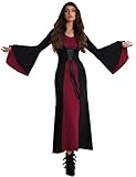 Vestito da donna per Carnevale, stile gotico, vintage, costume da strega, costume da rinascimento, maniche flare, abito da sera, vampiro, cosplay, Halloween, vestito medievale, lungo, da cocktail con