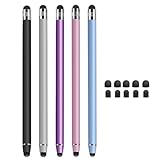 IZyufan 5 Pezzi Penna Touch,Penna Stilo,2 in 1 Pennino Capacitivo,Compatibile Con Tutti i Touchscreen Tavoletta,per i-Pad,i-Phone,Smartphone,Touchscreen e Tablet(5 Colori)