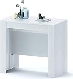 Tavolo Consolle Allungabile Oslo Plus Fino A 3 Metri, Tavolo 14 Posti Salvaspazio Multiposizione, Design Moderno Ed Elegante, Consolle Per Casa E Ufficio, 78 x 51 x 90 cm, Colore Bianco Lucido