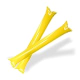 FUN FAN LINE - Pack 25 coppie di bastoni gonfiabili rumorosi riutilizzabili. Bam Bam Thunder Accessori per fare tifo, feste, animazione ed eventi sportivi. (Giallo)