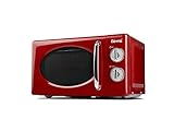 Girmi FM21 Forno Microonde Combinato, Vintage Design, 20 Litri, 700+800W, Cottura combinata, Funzione scongelamento, Timer 30 minuti, Rosso