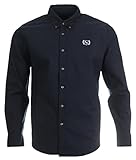 Abercrombie & Fitch Camicia a maniche lunghe da uomo, Nero , XXL