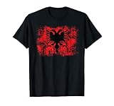 Albanian Flag Retro Proud Albanian Patriot Albania Maglietta