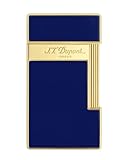 S.T. Dupont Accendino Slimmy Laque 028005 Blu Elettrico Oro Unisex Adulto in Metallo Antivento Ricaricabile