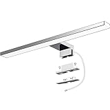 Azhien Lampada da specchio a LED per bagno, 10 W, 820 lm, 40 cm, bianco neutro 4000 K, montaggio 3 in 1, IP44, 230 V, lampada da specchio da 400 mm, nessuna luce tremolante per armadietto da bagno