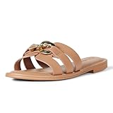 The Drop Monika Flat H-Band Slide Sandal Piatto, Catena Naturale, 37.5 EU