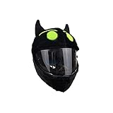 Towwoo Copricasco Moto Peluche, Copertura per Casco da Moto, Custodia Protettiva per Casco in Peluche per Moto Cartone Animato per Caschi, Copricasco Protettiva da Moto per Uomini e Donne (nero)