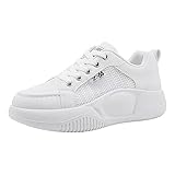 Generico Scarpe per Piedi Gonfi da Donna Scarpe Palestra 2023 Summer New Korean Student Board Shoes Scarpe da Donna con Suola Spessa in Mesh Scarpe Memory Foam Donna Scarpe Donna (White, 39)