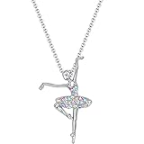 Pendente Collana con ciondolo a forma di ballerina, per bambine,ragazze,ideale come regalo per la Prima Comunione