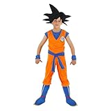 CHAKS Costume Goku Saiyan Dragon Ball Z per bambini, colore: arancione, 5-6 anni (116 cm)