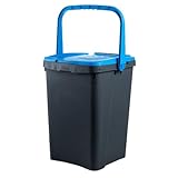 Ecoplast | Pattumiera per Raccolta Differenziata 50 Lt, Bidone Spazzatura in Plastica Riciclata, Blu, 43x41x54,4, Made in Italy