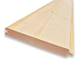 Perlina Doghe ad incastro in legno di abete da 200x15x2 cm, utile 13,5 cm, per rivestimenti, decorazioni, fai da te (200 cm)