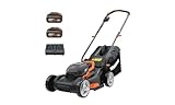 WORX WG743E tosaerba a batteria 40 V – tosaerba professionale con funzione di pacciamatura e batteria PowerShare – tosaerba senza cavo – ideale per giardini fino a 500 m²