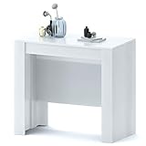 Clarissa Plus Tavolo Consolle Allungabile Fino A 3 Metri, Tavolo 14 Posti Salvaspazio Multiposizione, Design Moderno Ed Elegante, Consolle per Casa E Ufficio, 78 x 51 x 90 cm, Colore Bianco Lucido