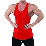 Tank Top Uomo Senza Maniche Felpa con Cappuccio Uomo Corsa Shirt Uomo Base Shirt Uomo Sportiva Shirt Uomo Tinta Unita Canotta Uomo Maglieria Tank Top Uomo G-Red L