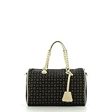 borsa bauletto pollini tapiro TE8411PP02Q1100C nero+vit avorio