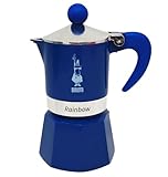 Bialetti Caffettiera 1 Tazza Rainbow Blu Schiaccianoci Collection Serie Limitata