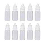 Set di 100 Plastica Flaconcini Contagocce Vuoti,Boccette 10 ml Boccette con Contagocce,Boccette Collirio,Ricaricabili e Portatili, con Tappo Rimovibile, Bottigliette Plastica per Collirio, Oli,Tinte