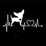 BYNYXI 2 adesivi per cani Chihuahua Dog Heartbeat Love Sticker Riflettente Divertente Adesivo Auto JDM Sticker Animale Auto Adesivi Impermeabili per Auto Camion Computer Laptop