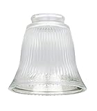 Westinghouse 8703740 Paralume Clear Ribbed Bell Shade, Vetro, Bianco