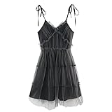 Yujun Alt Girl Dark Gothic Mesh Dress Women Fairy Grunge Vintage Punk Senza Spalline Abiti a Vita Alta Harajuku Mall Goth Emo Alt Partywear