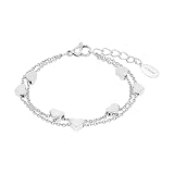 s.Oliver bracciale acciaio inossidabile bambina gioielli braccio, 14+2 cm, argento, cuore, viene fornito in scatola regalo per gioielli, 2018830