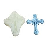 Scultura Croce Aromaterapia Candela Goccia Gesso Sapone Fatto a mano Stampo in Silicone per Sapone Decorativo Bar