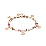 Nomination | Bracciale Donna Collezione Mon Amour - Acciaio, Argento 925 e Cristalli con Pendenti a Forma di Ciliegia in Oro Rosa - Made in Italy - 16/18 cm (Oro Rosa Ciliegia)