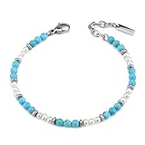 ABR682T Bracciale uomo con turchese e perle