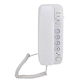 Mugast Telefono Fisso da Muro, Telefono con Filo Funzione di Chiamata Flash/Mute per Office/Hotel/Home(Bianco)