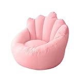 Highdi Pouf Poltrona a Sacco per Bambini Adulti, Bean Bag Fodera per Corona Ragazze Sacco di Fagioli per Decorazione della Soggiorno Giardino Salotto, Senza Ripieno (Aldult- 80x70cm,Rosa)