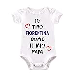 Body neonato adatto per tifosi tifo Fiorentina come papà manica corta idea regalo nascita tutina - 6-12 mesi