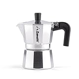 Zanetti, Mama Caffettiera Moka in Alluminio, Macchinetta Caffè 1 Tazza, Moka Espresso con Sistema Anti Goccia, Guarnizione in Silicone, Manico Ergonomico