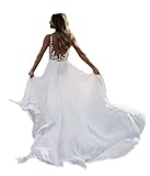 Beyonddress Abito da sposa da donna in pizzo Appliques abito da sposa a maniche lunghe con scollo a v ufficio del registro abiti, avorio 11, 44