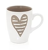 Brandani 55670, mug Batticuore colore tortora in stoneware