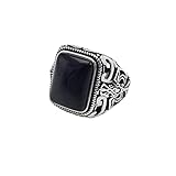 Anello Regolabile,Anelli In Argento Sterling 925 Nero Onice Anelli Regolabili Gotici Collezione Intagliati A Mano Anelli In Argento Sterling Regolabili Anello Di Fidanzamento Anello Da Uomo Regali R