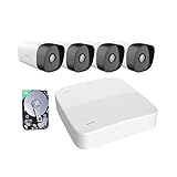 Tenda Kit Videosorveglianza Esterno 4MP, 4CH 4K NVR (fino a 10TB) con 1TB HDD e 4X Telecamera PoE, Rilevamento Intelligente di Persona, Visione Notturna di 50M, Accesso Remoto, K4P-4TR-1T