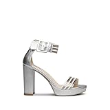 Nero Giardini E012203D Sandali Donna in Pelle - Argento 38 EU