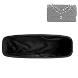 DGAZ organizer di borse in raso per borse Chanel CF Classic Flap, donne interno borsa organizer, di peso leggero bag in Bag borsa organizzatore (Nero, CF Medium)