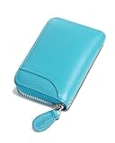 GADIEMKENSD Credit Card Holder Rfid Blocking Sleeve Wallet with Zipper Cute Carteras Para Mujer Tarjetero De Purse for Travel Mens Business Card Cases Cash Envelopes Wallet for Women s Gift Sky Blue