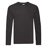 Fruit Of The Loom Long Sleeve Valueweight Tee Maglia, Uomo, Nero, X-Large