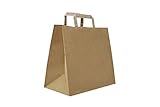 Carte Dozio S.r.l. - Shopper in Kraft con fondo quadro, color Avana, maniglia piatta, f.to cm 27+17x29, cf 50 pz