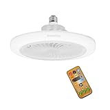 Ventilatore da Soffitto con Luce e Telecomando, Ventilatore LED Dimmerabile con Lampada Integrato da 30W E27, 3 Colori, 3 Velocità con Timer, Ventilatore da Soffitto Per Camera da Letto, Dormitorio