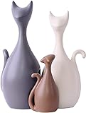 Magenesis Soprammobile Ceramica della Famiglia dei Gatti Belli, Stile Moderno e Creativo Elementi Decorativi, Natale
