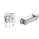 Kenwood Titanium Chef Baker XL KVC65.001WH, Impastatrice Planetaria con Bilancia Integrata & KAX980ME Accessorio Sfogliatrice per Impastatrice Planetaria, Acciaio Inossidabile