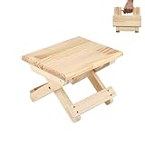 Mini Sgabello Pieghevole in Legno. Sedile da Viaggio, Sgabello per Bambini, Poggiapiedi Portatile per Casa, Bagno, Cucina, Giardino, Ufficio, Viaggi. Supporta 90 kg.