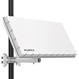 HUMAX Flat H39D4 - Antenna satellitare piatta per 4 partecipanti, con antenna satellitare Quad-LNB – SAT piatta con supporto per parete o palo, paragonabile a 60 cm, colore: Bianco