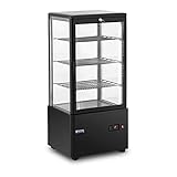 Royal Catering Vetrina Refrigerata da Banco RCCC-78-BT (78 L, 4 livelli, nero, chiudibile a chiave)